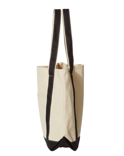 Liberty Bags Carmel Classic XL Cotton Canvas Resort Tote 8872 #color_Natural/ Black