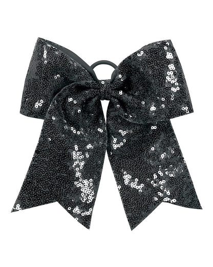 Augusta Sportswear Sequin Cheer Hair Bow 6702 #color_Black