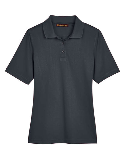 Harriton Women's Advantage Snag Protection Plus Polo M348W #color_Dark Charcoal