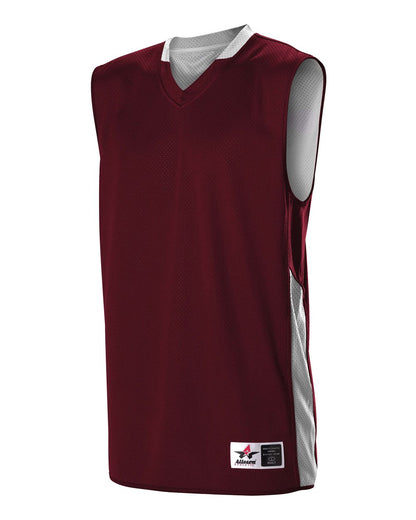 Alleson Athletic Single Ply Reversible Jersey 589RSP #color_Maroon/ White