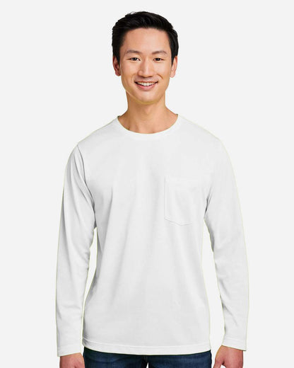 Harriton Unisex Charge Snag and Soil Protect Long Sleeve T-Shirt M118L #colormdl_White
