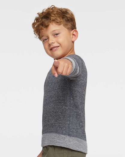 Rabbit Skins Toddler Harborside Mélange French Terry Crewneck Sweatshirt 3379 #colormdl_Smoke Melange