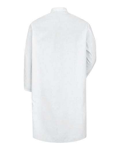 Red Kap Men's Snap-Front Spun Polyester Butcher Coat KS58 #color_White