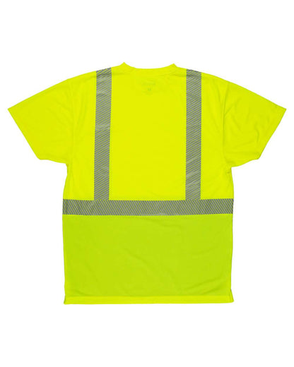 Berne Apparel Unisex Hi-Vis Class 2 Color Blocked Pocket T-Shirt HVK017 #color_Hi Vis Yellow