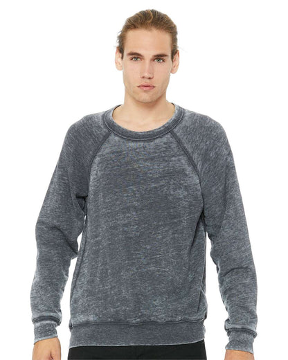 BELLA + CANVAS Sponge Fleece Raglan Crewneck Sweatshirt 3901 #colormdl_Grey Acid Wash