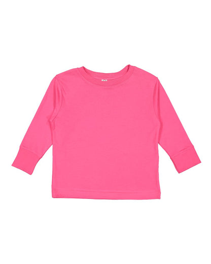 Rabbit Skins Toddler Fine Jersey Long Sleeve Tee 3302 #color_Hot Pink