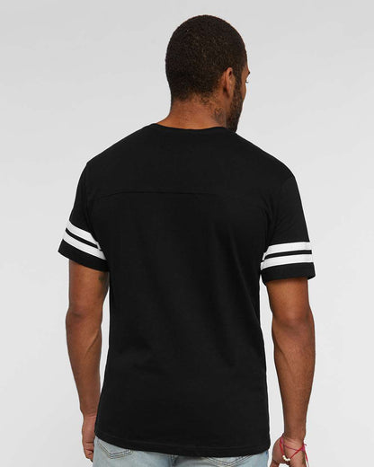 LAT Men's Football Fine Jersey Tee 6937 #colormdl_Black Solid/ White