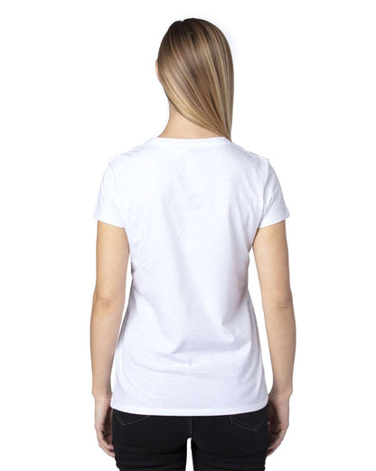 Threadfast Apparel Women's Ultimate CVC V-Neck T-Shirt 200RV #colormdl_White