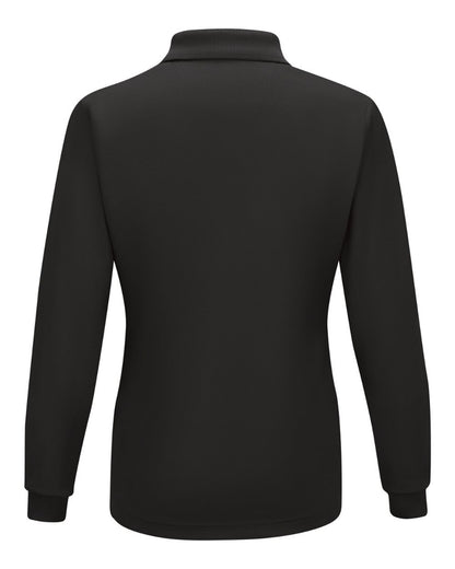 Red Kap Women's Long Sleeve Performance Knit Polo SK7L #color_Black