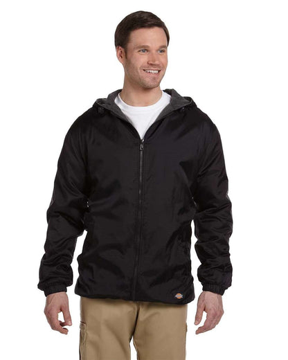 Dickies Men's Fleece Lined Nylon Hooded Jacket 33237 #colormdl_Black