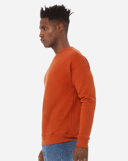 BELLA + CANVAS Unisex Sponge Fleece Drop Shoulder Crewneck Sweatshirt 3945 #colormdl_Brick