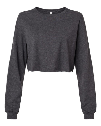 BELLA + CANVAS FWD Fashion Women's Crop Long Sleeve Tee 6501 #color_Dark Grey Heather