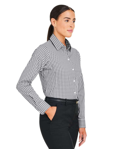 Devon & Jones Women's CrownLux Performance® Gingham Dress Shirt DG536W #colormdl_Graphite/ White