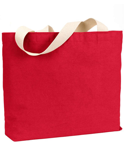 Bayside USA Made Cotton Canvas Jumbo Tote Bag BS600 #color_Red