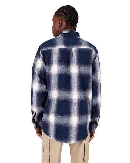 Shaka Wear Men's Plaid Flannel Overshirt SHHFS #colormdl_Cream/ Navy