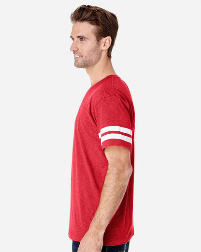 LAT Men's Football Fine Jersey Tee 6937 #colormdl_Vintage Red/ White