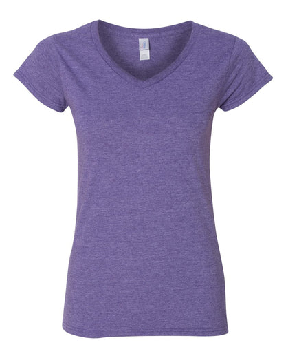 Gildan Women's Softstyle® V-Neck T-Shirt 64V00L #color_Heather Purple