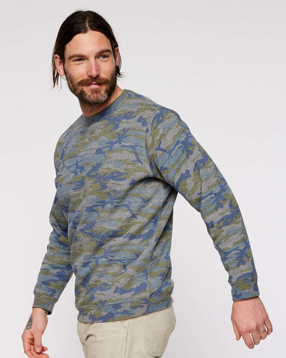 LAT Unisex Elevated Fleece Crewneck Sweatshirt 6925 #colormdl_Vintage Camo