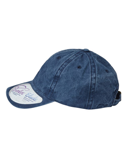 Infinity Her Women's Pigment-Dyed with Fashion Undervisor Cap CASSIE #color_Navy/ Stripes