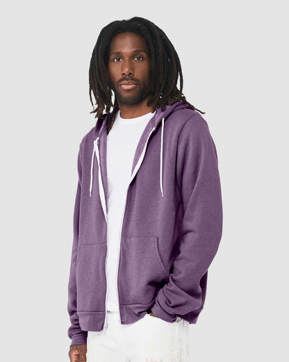 BELLA + CANVAS Sponge Fleece Full-Zip Hoodie 3739 #colormdl_Heather Team Purple