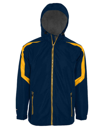 Holloway Men's Charger Hooded Jacket 229059 #color_Navy/ Light Gold