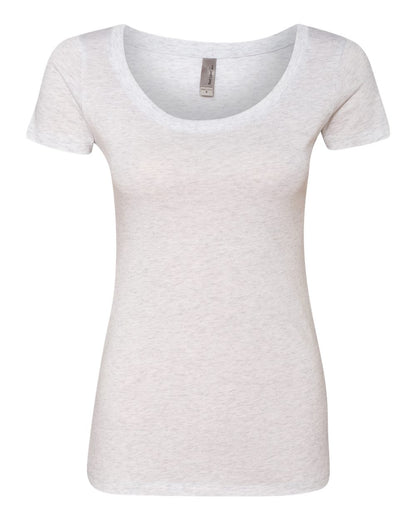 Next Level Women’s Triblend Scoop Neck T-Shirt 6730 #color_Heather White