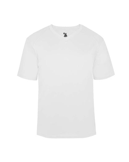 Badger Youth B-Core V-Neck T-Shirt 2162 #color_White