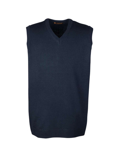 Harriton Men's Pilbloc™ V-Neck Sweater Vest M415 #color_Dark Navy