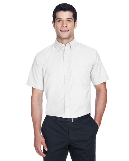 Harriton Men's Oxford Short Sleeve with Stain-Release M600S #colormdl_White