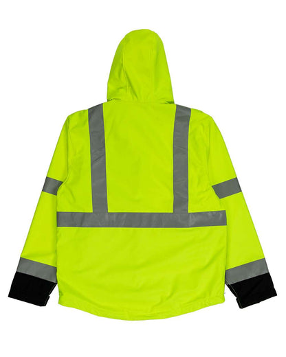 Berne Apparel Men's Hi-Vis Class 3 Hooded Soft Shell Jacket HVJS206 #color_Yellow