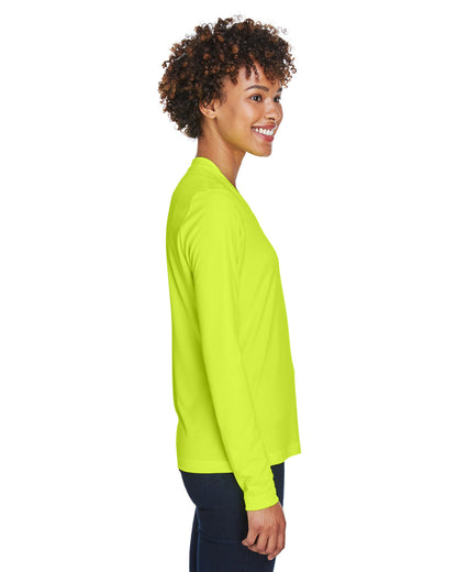 Team 365 Ladies' Zone Performance Long-Sleeve T-Shirt TT11WL #color_SAFETY YELLOW
