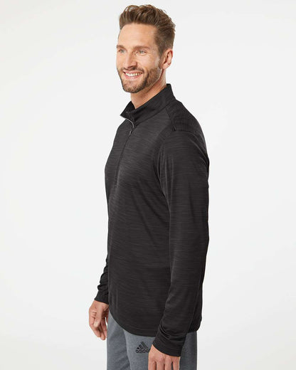 Adidas Men's Lightweight Mélange Quarter-Zip Pullover A475 #colormdl_Black Melange