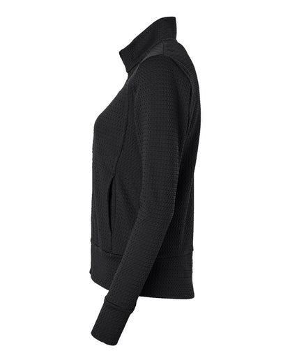 Adidas Women's Ultimate365 Textured Full-Zip Jacket A1007 #color_Black
