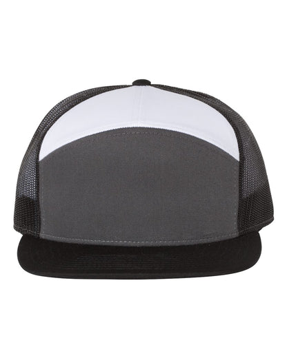 Richardson Seven-Panel Trucker Cap 168 #color_Charcoal/ Black/ White