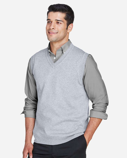 Devon & Jones Unisex V-Neck Sweater Vest D477 #colormdl_Grey Heather