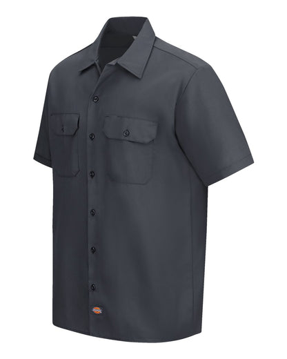 Dickies Men's Tall Short Sleeve Work Shirt 2574T #color_Charcoal