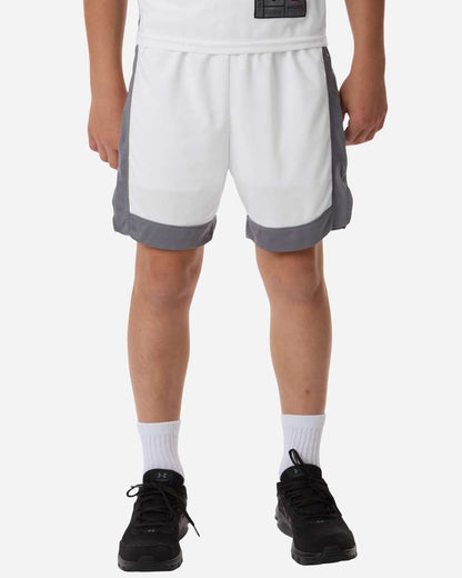 Augusta Sportswear Youth Match-Up Basketball Shorts 6890 #colormdl_White/ Graphite