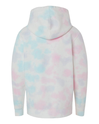 Independent Trading Co. Youth Midweight Tie-Dyed Hooded Sweatshirt PRM1500TD #color_Tie Dye Cotton Candy