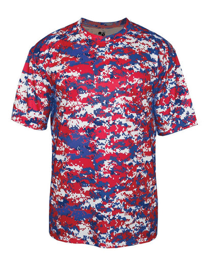 Badger Men's Digital Camo T-Shirt 4180 #color_Red/ Royal Digital