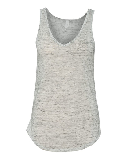 BELLA + CANVAS Women's Flowy V-Neck Tank 8805 #color_White Marble