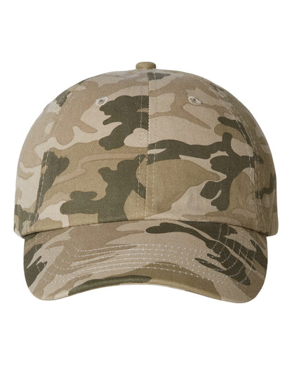 Valucap Bio-Washed Classic Dad Hat VC300A #color_Tan Camo