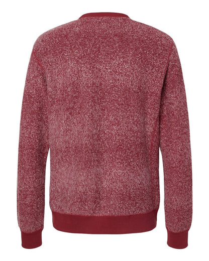 J. America Unisex Aspen Fleece Crewneck Sweatshirt 8712 #color_Burgundy Speck
