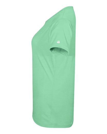 Badger Women’s Triblend Performance V-Neck Short Sleeve T-Shirt 4962 #color_Mint