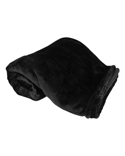 Alpine Fleece Oversized Mink Touch Luxury Blanket 8727 #color_Black