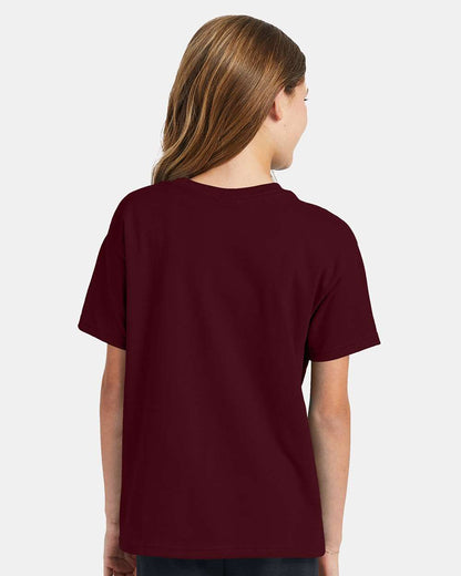 Hanes Youth EcoSmart® T-Shirt 5370 #colormdl_Maroon
