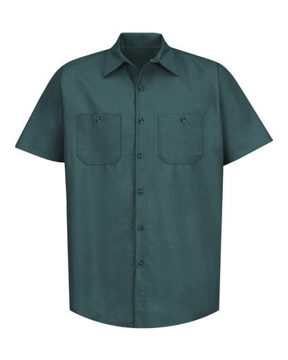Red Kap Men's Tall Industrial Short Sleeve Work Shirt SP24T #color_Spruce Green