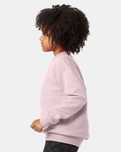Hanes Youth EcoSmart® Crewneck Sweatshirt P360 #colormdl_Pale Pink