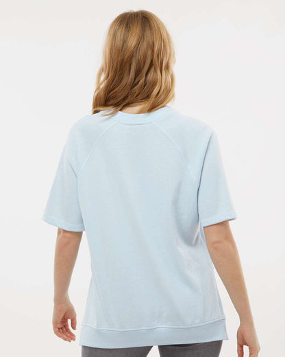 MV Sport Women's French Terry Short Sleeve Crewneck Sweatshirt W23711 #colormdl_Arctic Blue