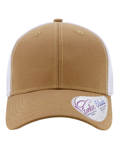 Infinity Her Women's Modern Trucker Cap CHARLIE #color_Caramel/ White