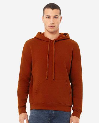 BELLA + CANVAS Unisex Sponge Fleece Drop Shoulder Hoodie Sweatshirt 3729 #colormdl_Brick